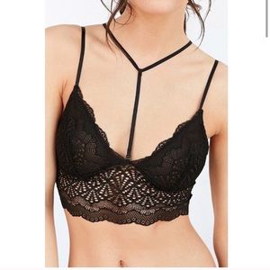 Anemone Longline Lace Bralette in White